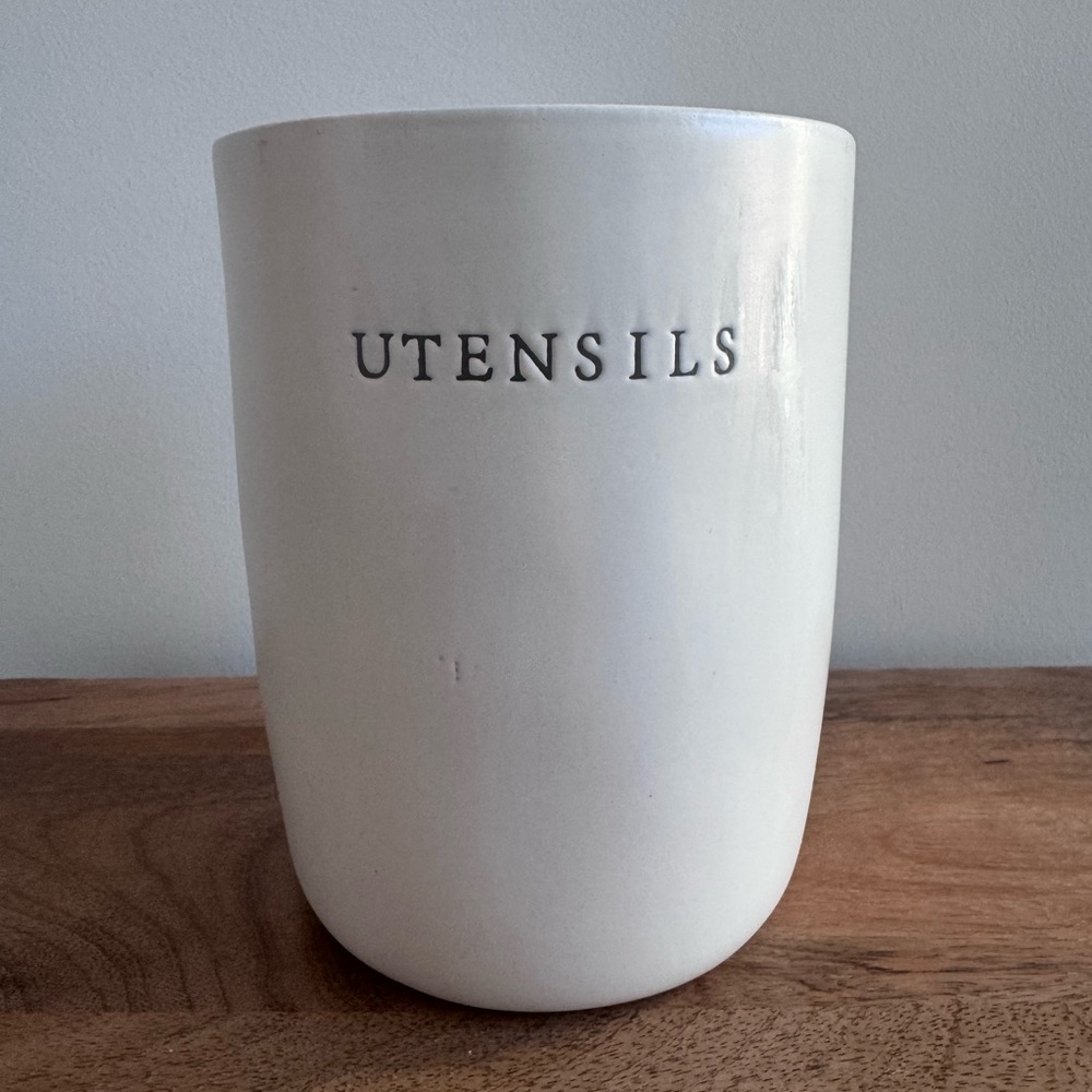 Hearth & Hand Stoneware Utensil Holder in cream